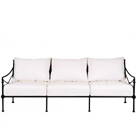 Canapé de jardin en aluminium 3 places - NOIR