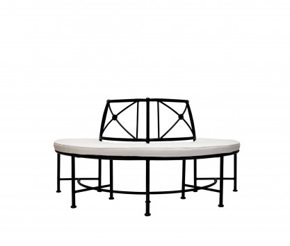Banc semi-circulaire en aluminium - NOIR Banc semi-circulaire en aluminium - NOIR
