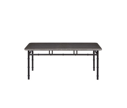 Tavolo basso rettangolare Bamboo - piano in marmo grigio