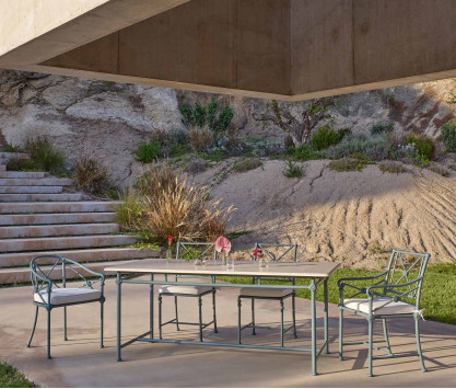 Tavolo rettangolare 180 x 90 cm - piano in marmo grigio