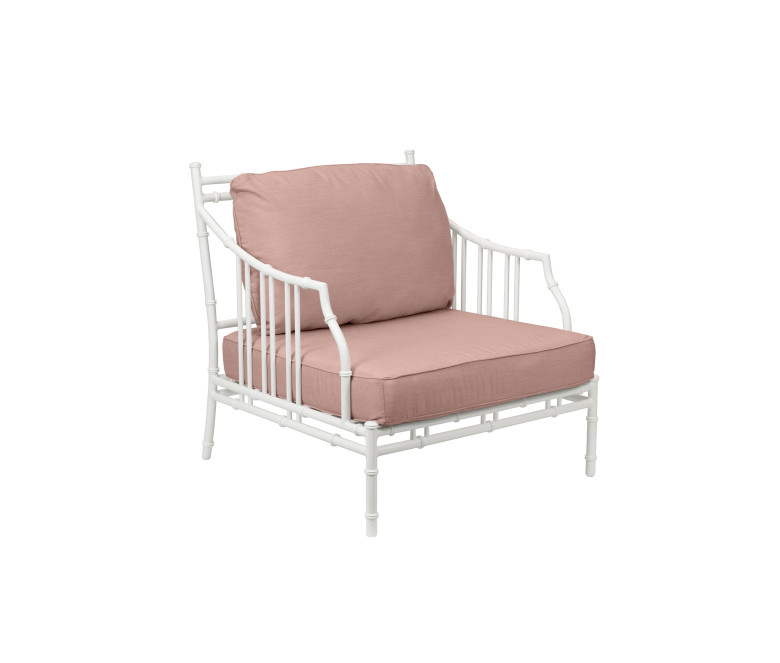 Poltrona bassa in alluminio bianco Bamboo