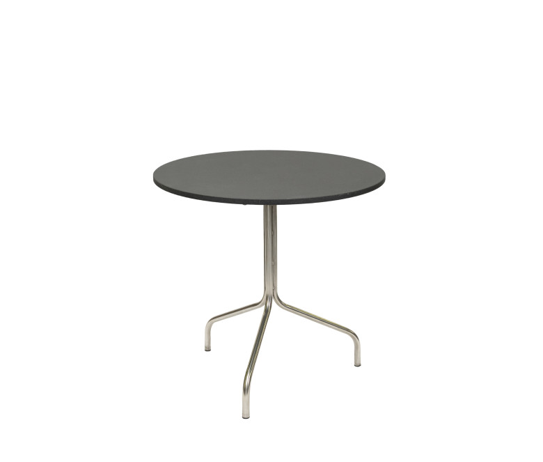 Fauteuil bas empilable en teck et inox poli