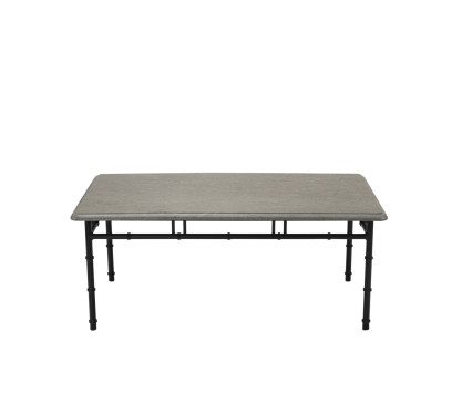 Tavolo basso rettangolare Bamboo - piano in marmo grigio